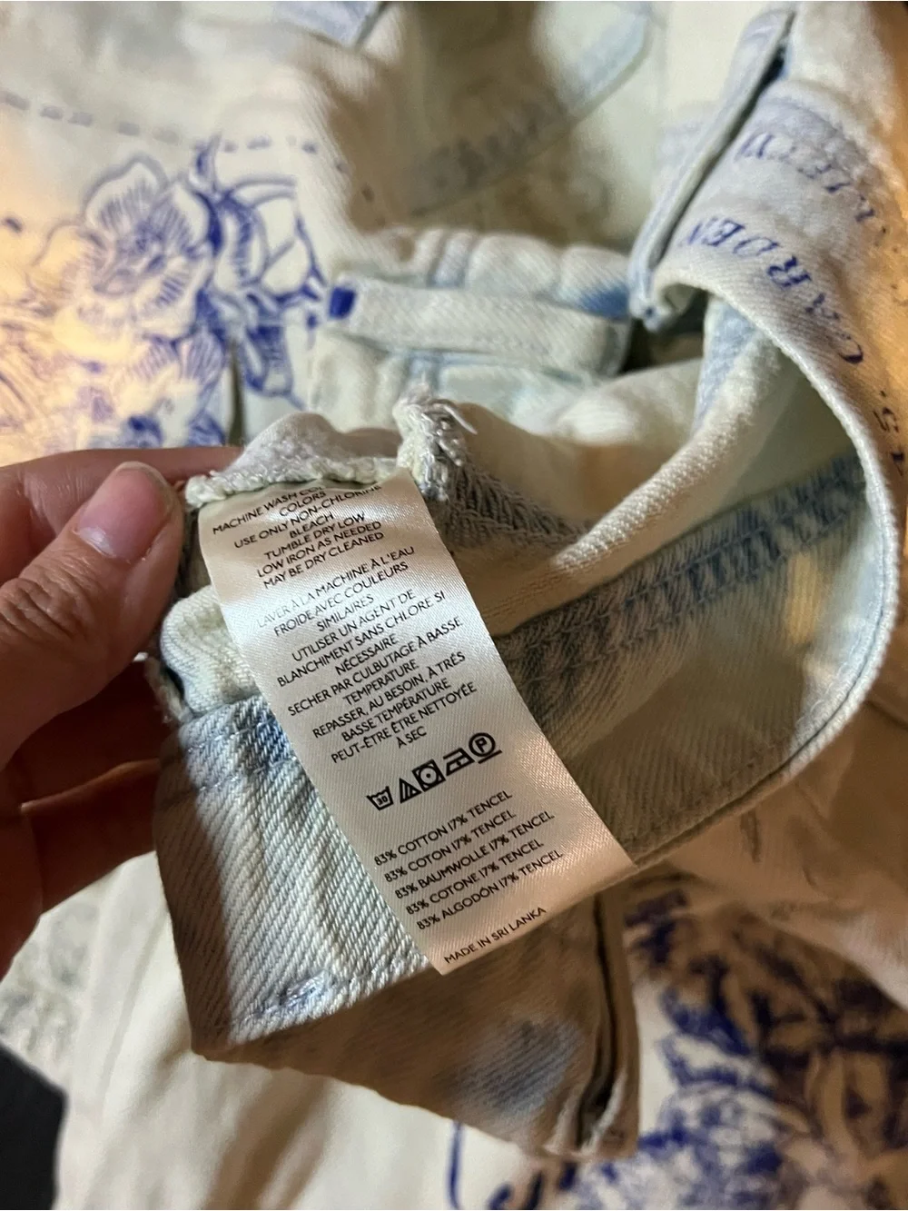 Anthropologie Pilcro Denim Jorts Shorts Ocean Sea Sky Floral 28
